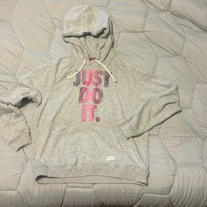 Nike Gray Oversized Long Sleeve Hoodie